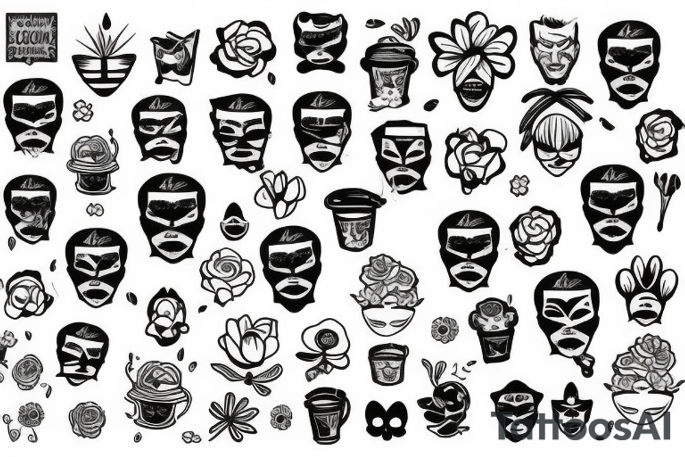 flowerpot with face tattoo idea