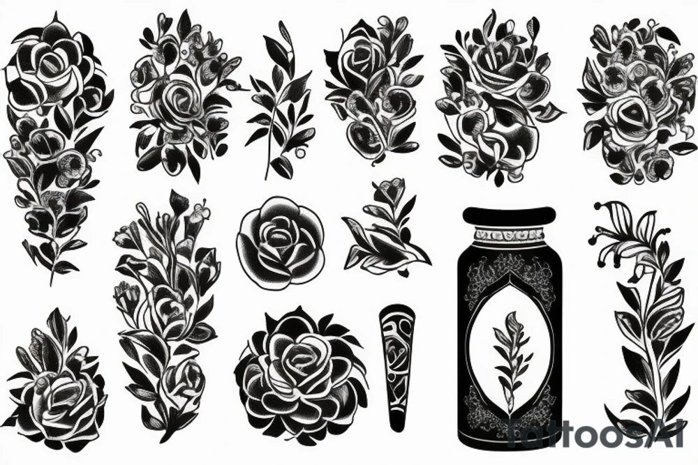vase with flowers tattoo idea