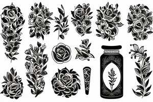 vase with flowers tattoo idea