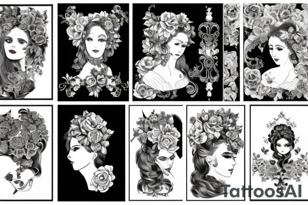 Two daughters named Viktoria and Kalina, victorian style tattoo idea