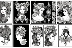 Two daughters named Viktoria and Kalina, victorian style tattoo idea