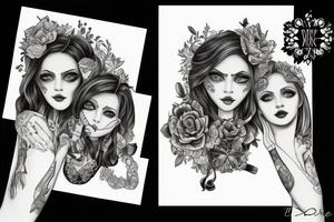 Two daughters named Viktoria and Kalina, sleeve, royalty tattoo idea