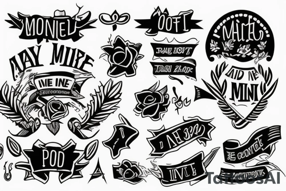A tattoo that said the word “Mine” , make it tattoo idea