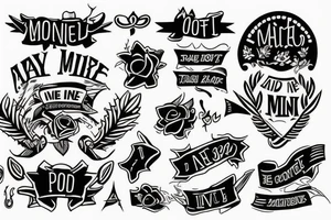 A tattoo that said the word “Mine” , make it tattoo idea