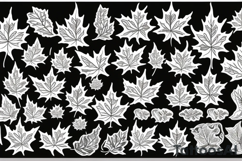 Maple leaf in the form of a peace symbol tattoo idea