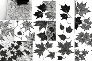 Ivy and Maple leaves tattoo idea