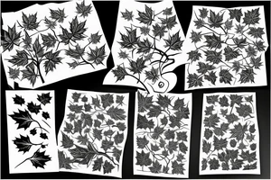 Ivy and Maple leaves tattoo idea