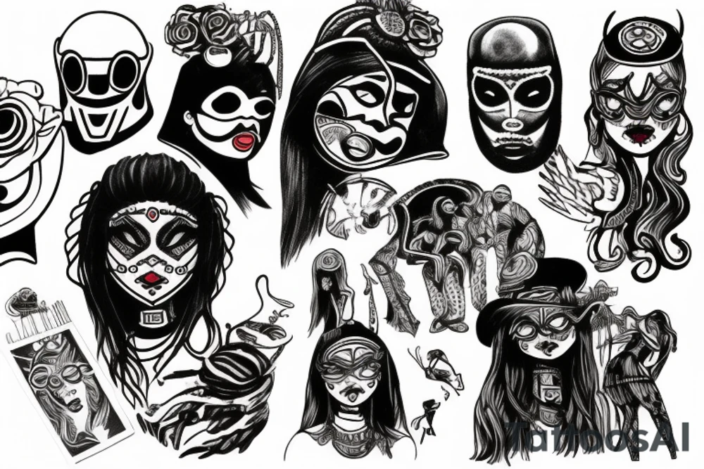 mf doom gypsy girl tattoo idea
