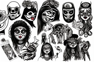 mf doom gypsy girl tattoo idea
