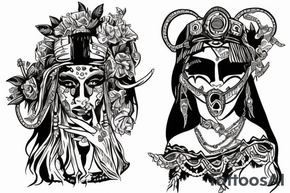 mf doom gypsy girl tattoo idea