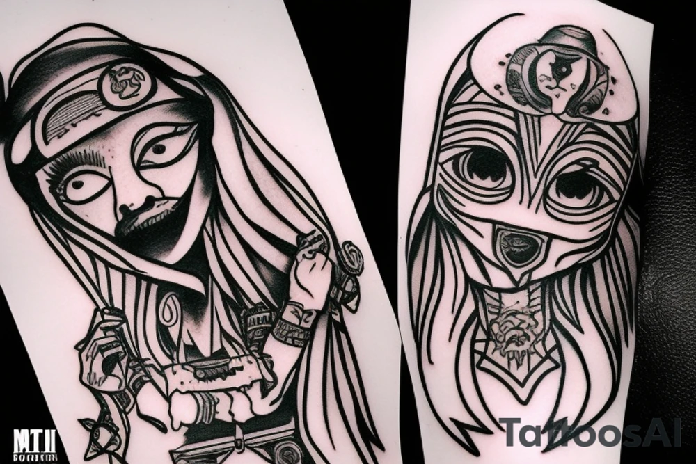 MF DOOM gypsy girl tattoo idea