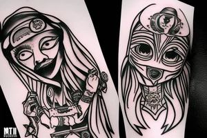 MF DOOM gypsy girl tattoo idea