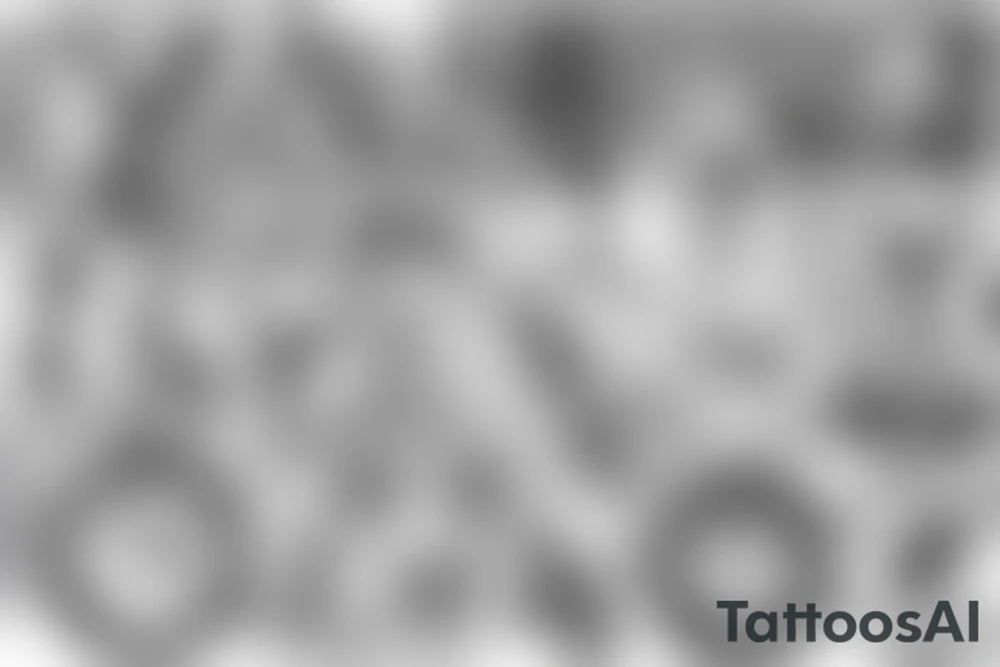 Nurse runes in a line with meanings of war, goddess and focused tattoo idea
