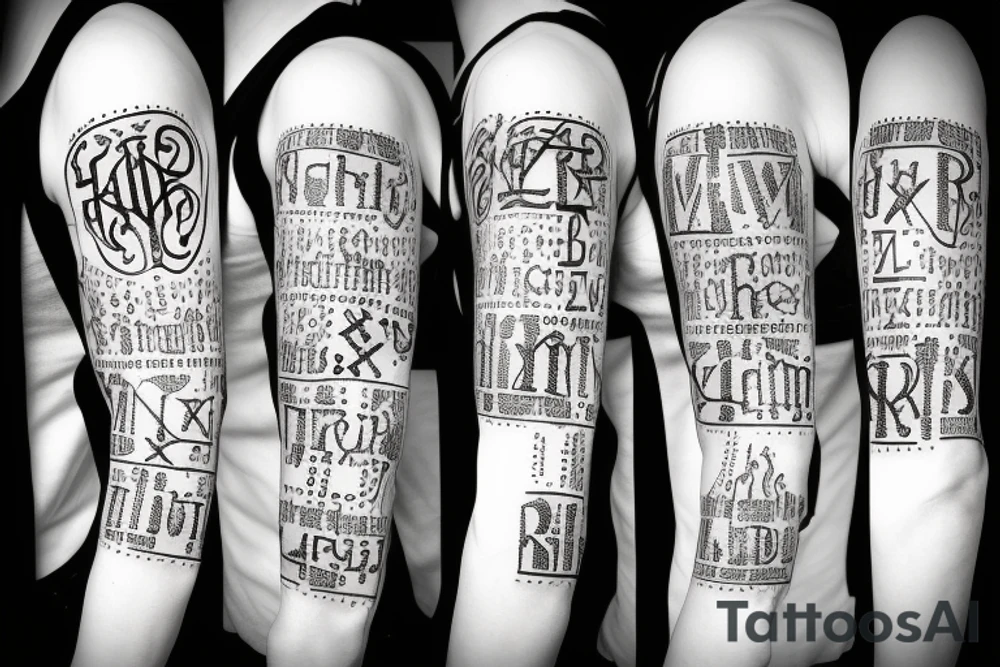 Nurse runes in a line that made of a crown tattoo idea