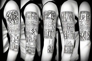 Nurse runes in a line that made of a crown tattoo idea