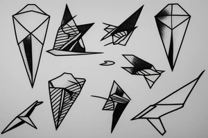 Paper plane outline tattoo idea