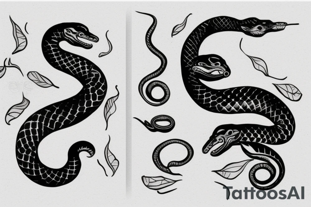 Black snake on the hand tattoo idea