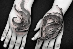 Black snake on the hand tattoo idea
