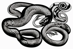Little snake with big eyes tattoo idea