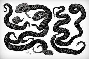 Little snake with big eyes tattoo idea