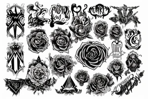 Word "Momentum" in gothic form tattoo idea