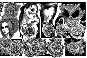 Word "Momentum" in gothic form tattoo idea