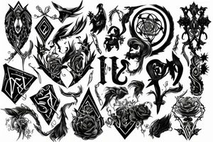 Word "Momentum" in gothic form tattoo idea