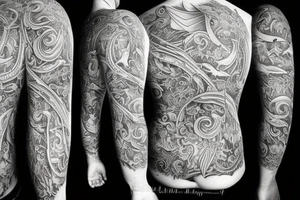 large shark big tail tattoo idea