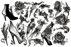 Uno stiletto con l'impugnatura testa di corvo tattoo idea