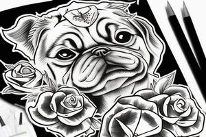 Un pugnale con l'impugnatura testa di corvo tattoo idea