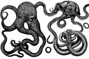 octopus elephant tattoo idea