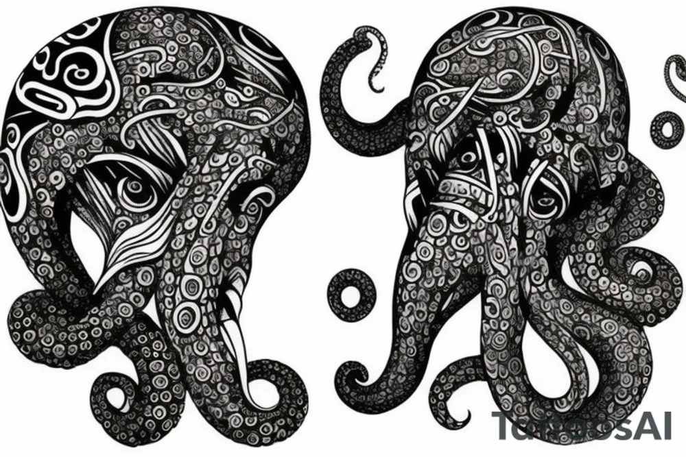 octopus elephant tattoo idea