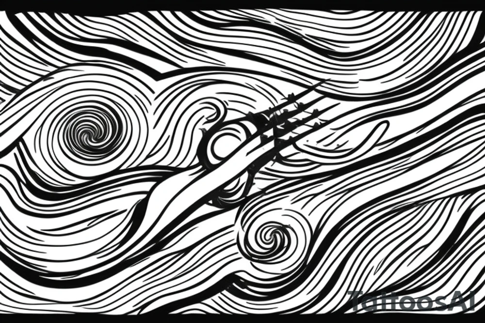 Sound waves growing through wide and narrow sound, candles, smoke, stars tattoo idea