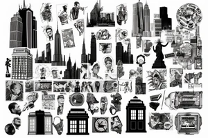 3 endless new york style buildings tattoo idea