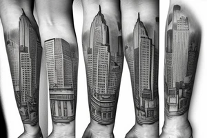 3 endless new york style buildings tattoo idea