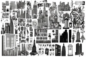 3 endless new york style buildings tattoo idea