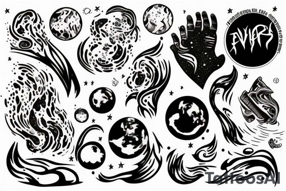Flowing, everlong, stars and planets, mars ecological footprint tattoo idea