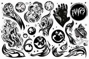 Flowing, everlong, stars and planets, mars ecological footprint tattoo idea