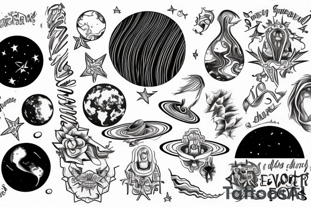 Flowing, everlong, stars and planets, mars ecological footprint tattoo idea