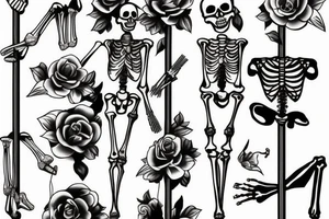 Skeleton poledancing tattoo idea