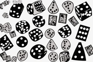 893 number with dice and poker csrds on background tattoo idea