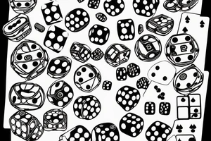 893 number with dice and poker csrds on background tattoo idea