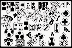 893 number with dice and poker csrds on background tattoo idea