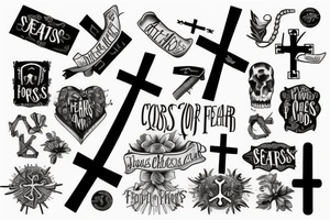 FAITH over fears with a cross in the middle tattoo idea