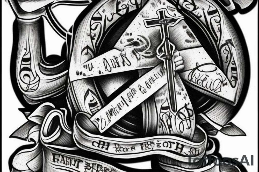 Cross, FAITH, fear tattoo idea