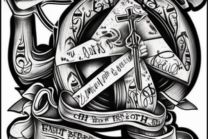 Cross, FAITH, fear tattoo idea