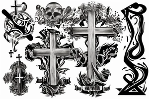 Cross, FAITH, fear tattoo idea