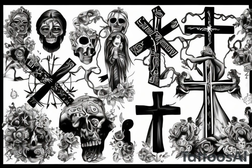Cross, FAITH, fear tattoo idea