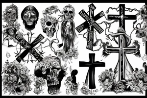 Cross, FAITH, fear tattoo idea