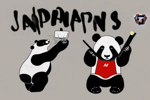 A panda smoking a joint and wearing a arsenal jersey tattoo idea